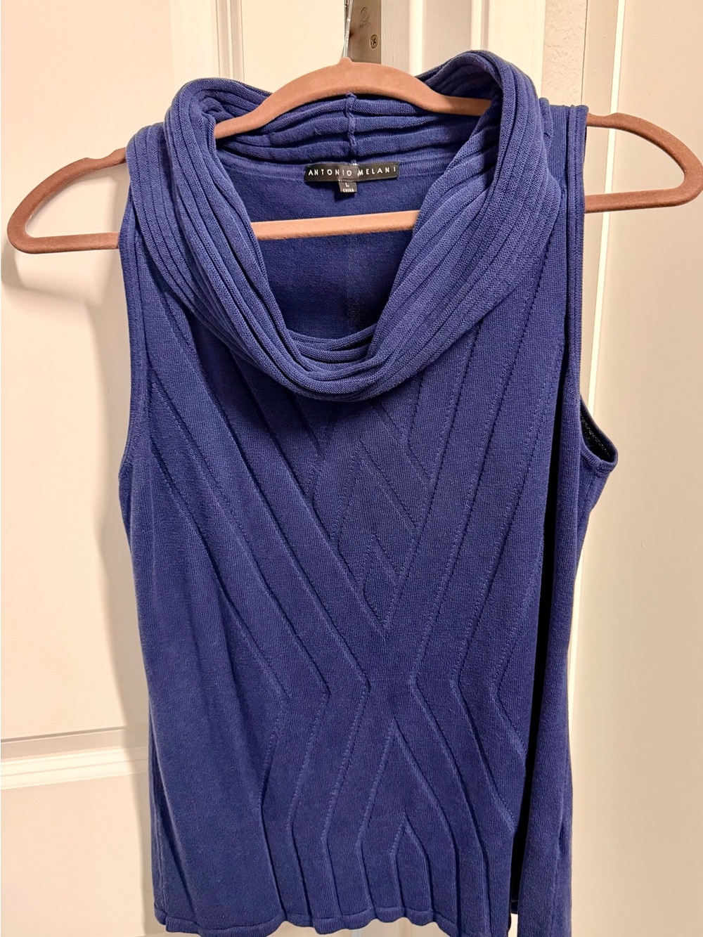 ANTONIO MELANI Sleeveless Cowl Neck Sweater - Royal Blue
